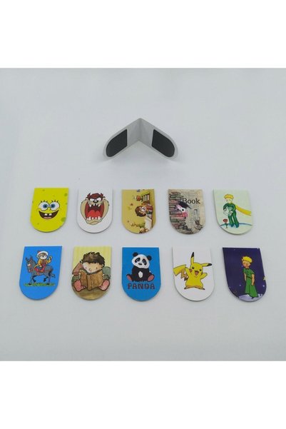 Giftsturkiye Small Size Children's Bookmarks with Magnets (10 Pieces)