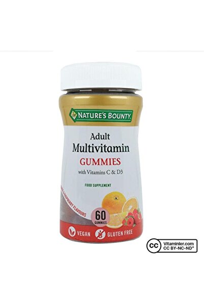 Nature's Bounty Adult Multivitamin Gummies With Vitamins C & D3 60 Çiğnenebilir Form