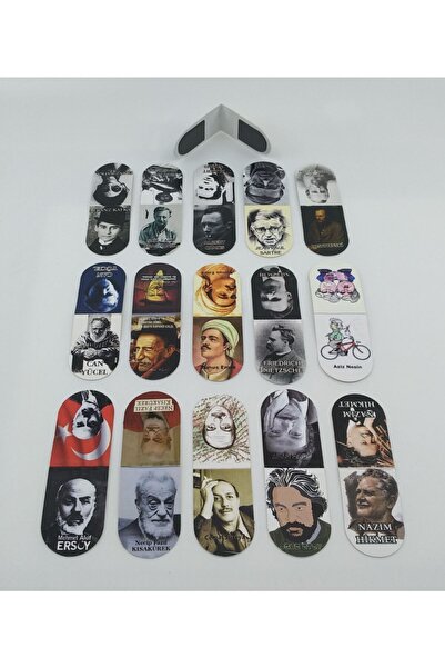 Giftsturkiye Small Size Writers with Magnets Inside Bookmarks 15 Pieces