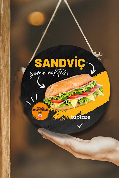 Nod Sandviç Salonu Için Duvar, Kapı, Tek Taraflı Askılı Pano Karşılama Tabelası, Cafe Büfe Süs Dekor