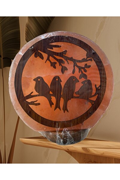 Gece Himalaya tuzu kuş motifli doğal tuz lambası