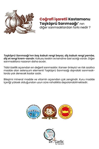 sarımsak Taşköprü Sarımsağı/kastamonu -tescilli-coğrafi Işaretli-orijinal Küçük Boy -1 Kg. Fiyat