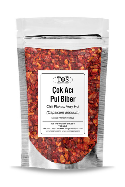 TOS The Organic Spices Çok Acı Pul Biber 50 gr (1. KALİTE) Capsicum Annuum / ...