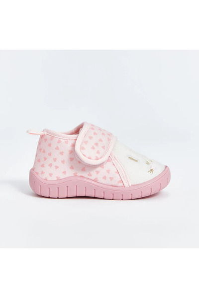 LC Waikiki LCW STEPS Açık Pembe Nakış Detaylı Cırt Cırtlı Kız Bebek Panduf