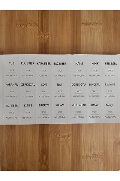 Janset 21 High Quality Spice Labels - Opaque Water, Not Affected