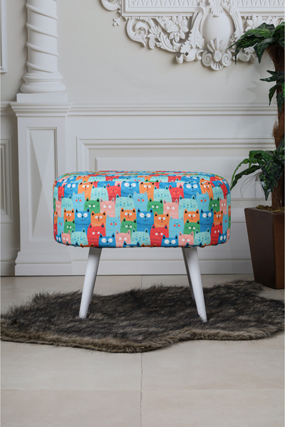 PufyHome DEFNE CAT BEYAZ GÜRGEN AYAKLI ÇOK AMAÇLI GENİŞ RAHAT PUF KOLTUK