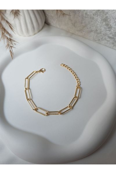 ULYOS PONIS Paperclip Gold Chain Bracelet - Stylish and Comfortable