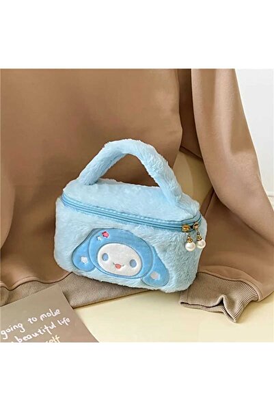 Meyra Accessories sanrio kawaii kuromi my melodi cinnamoroll peluş el çantası makyaj çantası çift yönlü fermuarlı