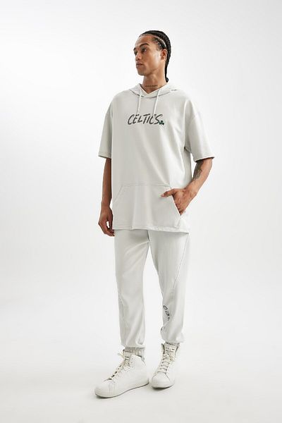 DeFacto Brooklyn Nets Fit NBA - Ανδρικό γκρι παντελόνι πίστας Skuba Jogger C8924ax24au
