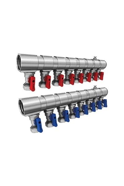 FIRAT 7 Li Mini Küresel Vanalı Kollektör Takımı (KIRMIZI -MAVİ 2Lİ TAKIM)