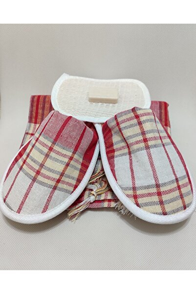 SNGHOME Loincloth Slippers Fiber Soap Set Red