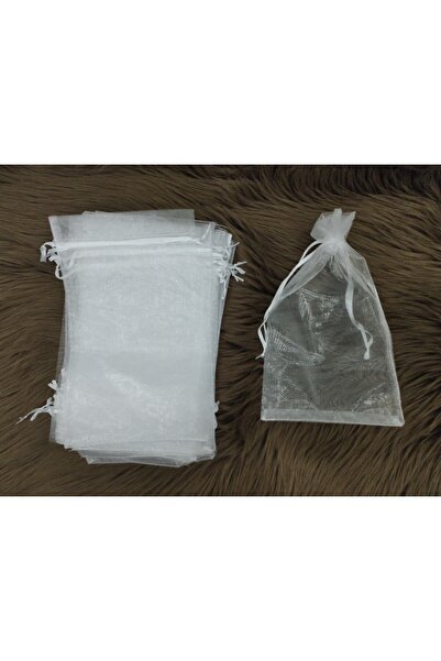 7Renk Yasin Tesbih Hediyelik Tül Kesesi,havlu Kesesi 15x25 Cm 25 Adet Beyaz T...