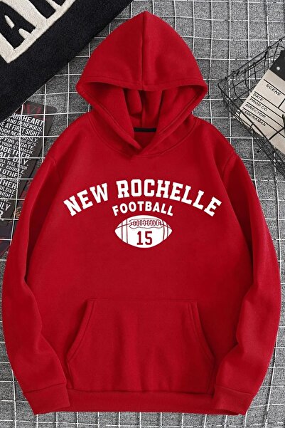 MODARİCH Hanorac Rochelle New - Imprimat roșu, supradimensionat, cu glugă rid...