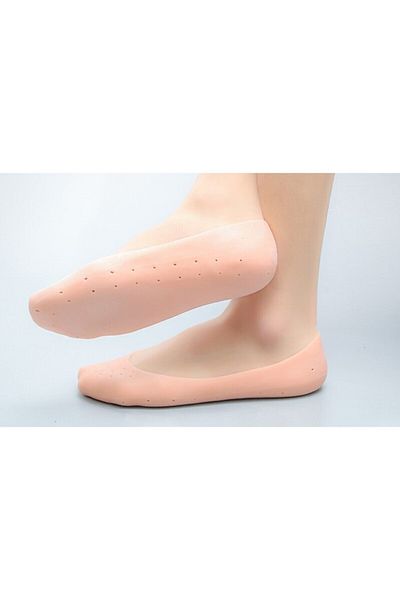 CMT Silicone Booties Socks - Foot Heel Cracked, Nude Colored Socks Shirt