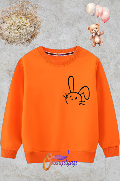 oneagılyazı BASKILI BİSİKLET YAKA ÇOCUK SWEATSHİRT