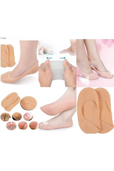 CMT Silicone Booties Socks - Foot Heel Cracked, Nude Colored Socks Shirt
