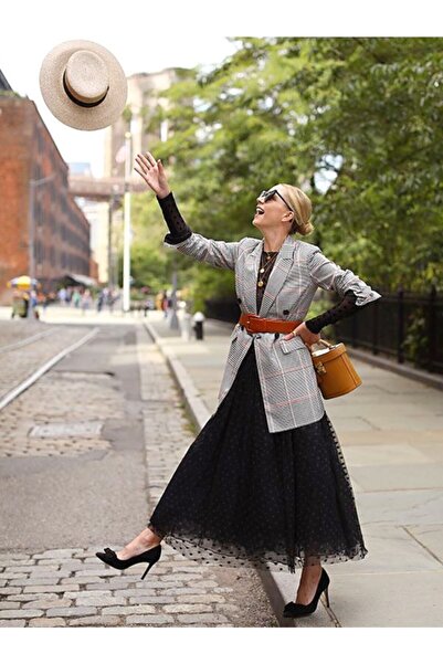 WAHSHE Fusta tutu clasică din tul cu buline