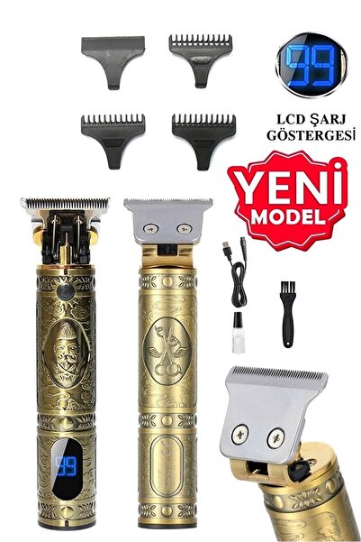 yopigo Kafaniko 1949 Lcd Ekran T-bıçak Epilasyon Öncesi Vücut Kılı Traş Saç Ense Sakal Çizim Tıraş Makinesi