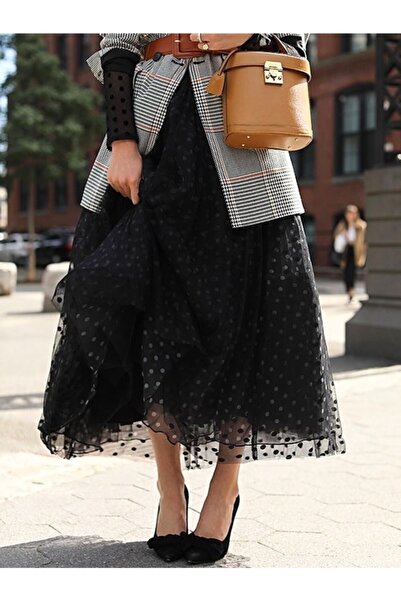 WAHSHE Fusta tutu clasică din tul cu buline