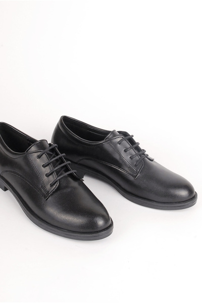Rıdvan Çelik Black Oxford Women's Casual Shoes - Lace-Up