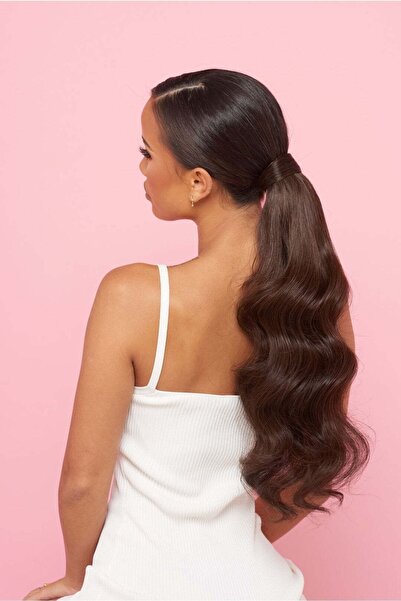 AKOLİFE Çikolata Kahve At Kuyruğu Saç - Isıya Dayanıklı Doğal Görünümlü Dalga...