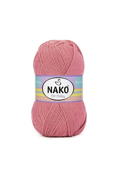 NAKO Elit Baby Bebek Örgü Ipi 100 Gr|anti-pilling Tüylenmeyen Ip |gül Kurusu 10325