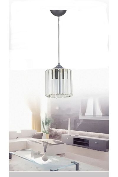 MİNAYS Crystal Chrome Chandelier Gray Pendant