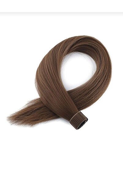 AKOLİFE Kumral Düz At Kuyruğu Postiş Saç - Gerçek Saç Dokusu - Isıya Dayanıklı