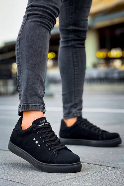 Joy Man J-X7 Pantofi casual din piele intoarsa cu talpa ortopedica pentru barbati - cu sireturi, ST negru