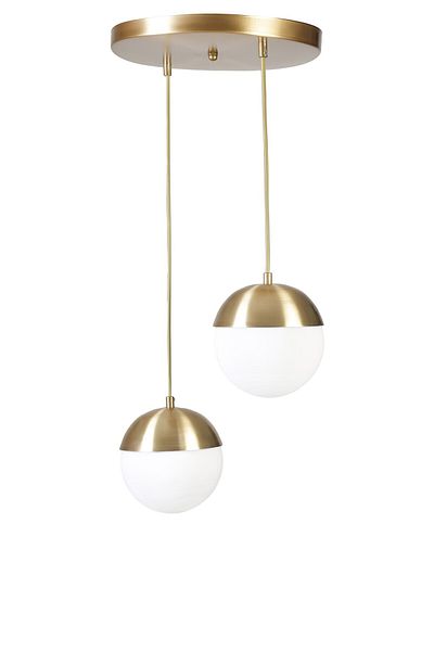 Lumexx White Glass Globe Pendant Lamp with 2 Trays
