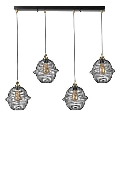 Lumexx 4-Piece Row Black Mercury Pendant Lamp Set