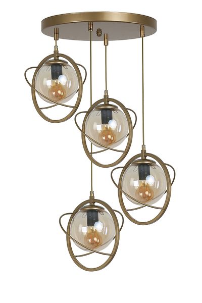 Lumexx NEPAL Antique Honey Glass Pendant Lamp with 4 Trays