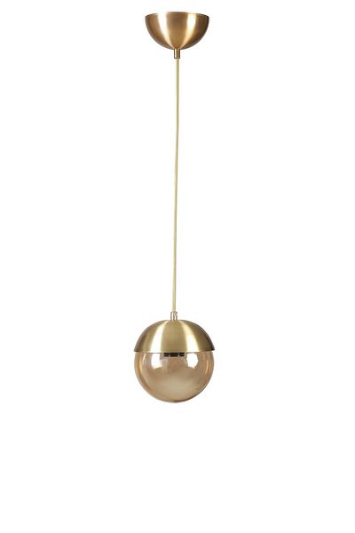 Lumexx Antique Honey Glass Globe Single Pendant Lamp