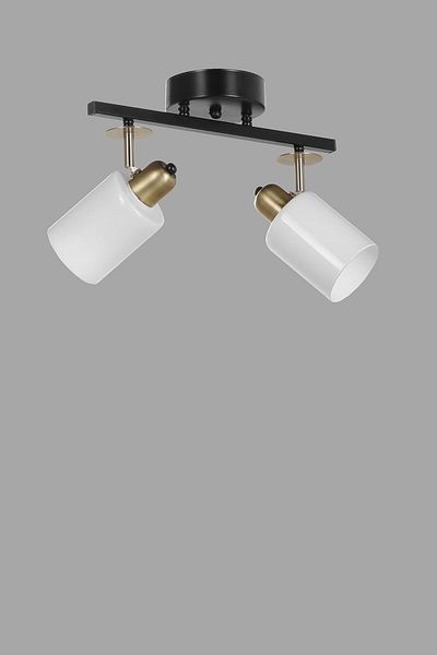 Lumexx Nomi Chandelier - 2 Rows, Black and White Glass