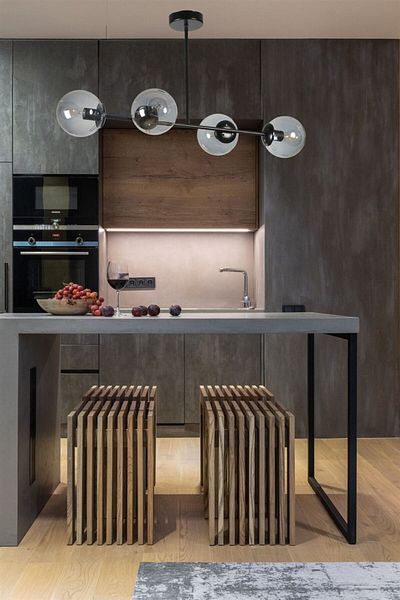 Lumexx New Favourite - 4-Piece Black Fume Glass Chandelier
