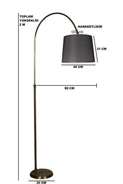 Lumexx Lina Lambader Eskitme Ayak Pramit Hasır Siyah Abajurlu