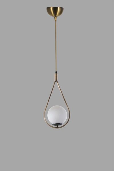 Lumexx White Glass Drop Single Antique Pendant Lamp