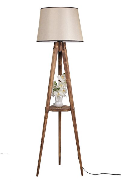 Lumexx Sehbalı Tripod Yanık Lambader Pramit Açık Hasır Abajurlu