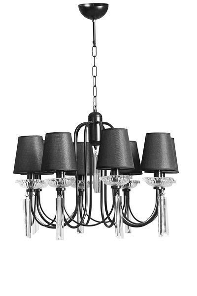 Lumexx KONTES 8-Piece Black Lampshade Chandelier Set