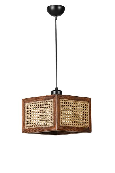 Lumexx Large Single Beach Walnut Ratan Chandelier