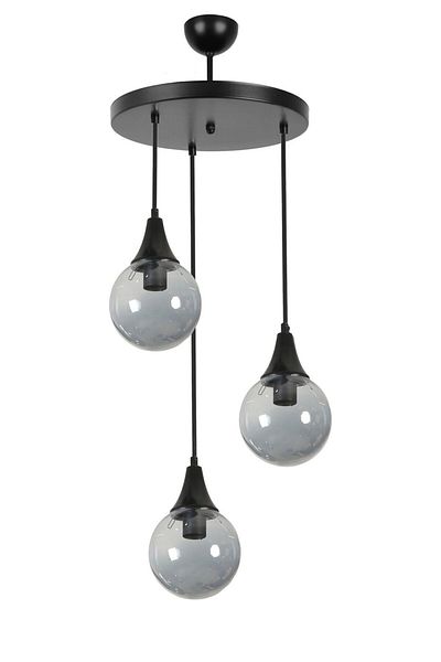 Lumexx AFRA 3 - Black Fume Glass Tray Pendant Lamp