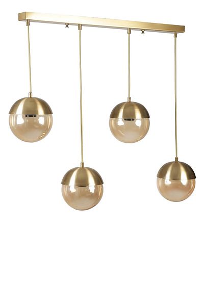 Lumexx 4 Row Globe Antique - Honey Glass Pendant Lamp