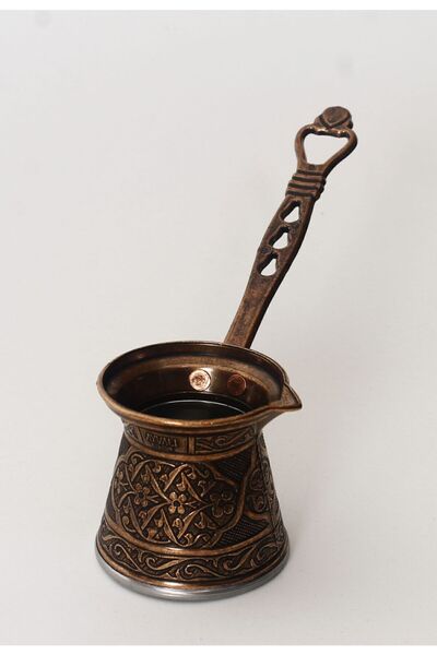 ayvalı metal Desenli Döküm Cezve 1 Kişilik- Mıknatıslı Ocaklara Uyumlu