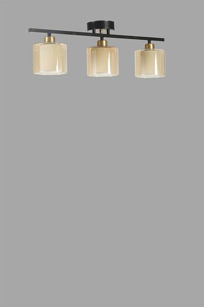 Lumexx New Nomi - 3-Piece Black Honey Glass Chandelier Set
