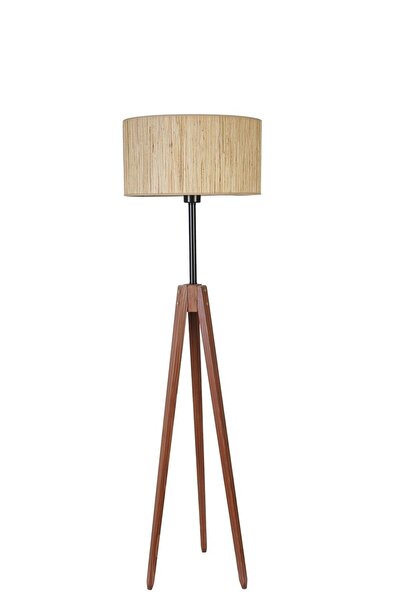 Lumexx KANARYA CEVİZ LAMBADER SİLİNDİR BAMBU 010 ABAJURLU