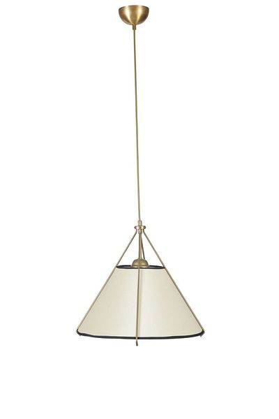 Lumexx ROMEO Antique Stove Pendant Lamp with Cream Lampshade
