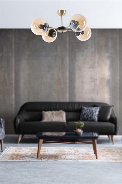 Lumexx Venus Set of 4 Honey Glass Chandelier