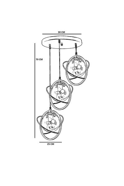 Lumexx NEPAL Black and White Pendant Lamp Set with 3 Trays and Glass