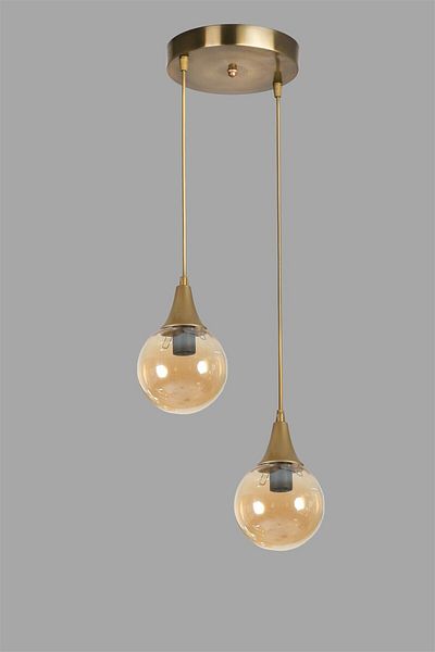 Lumexx AFRA Antique Honey Glass Pendant Lamp with 2 Trays