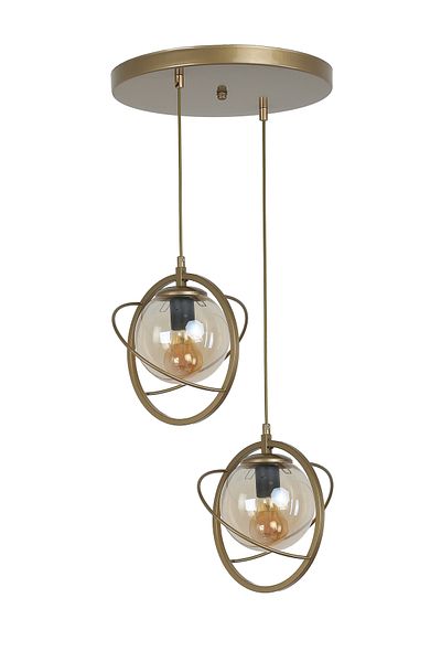 Lumexx NEPAL Antique Honey Glass Pendant Lamp with 2 Trays